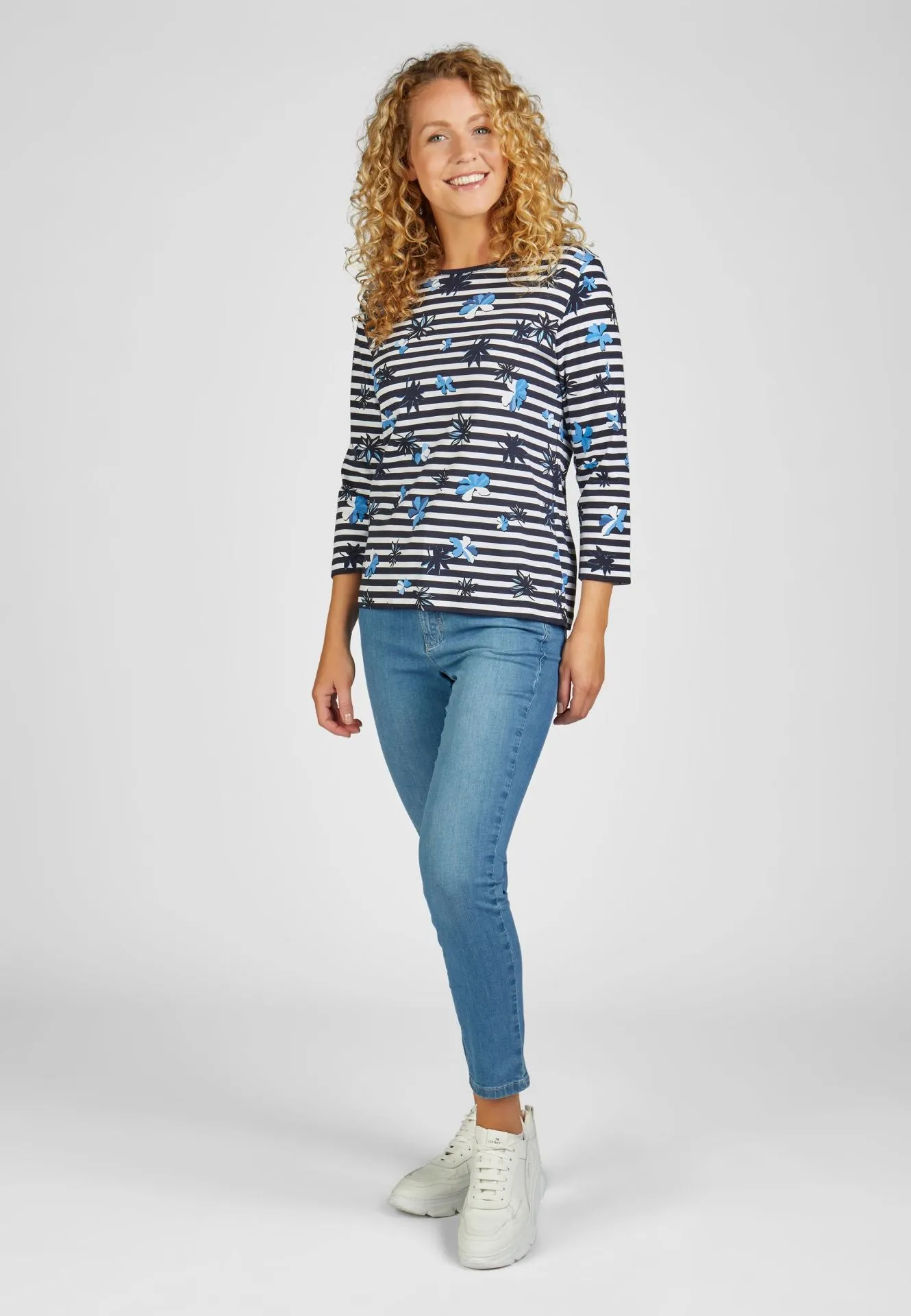 111353-Striped shirt with flowers- Rabe