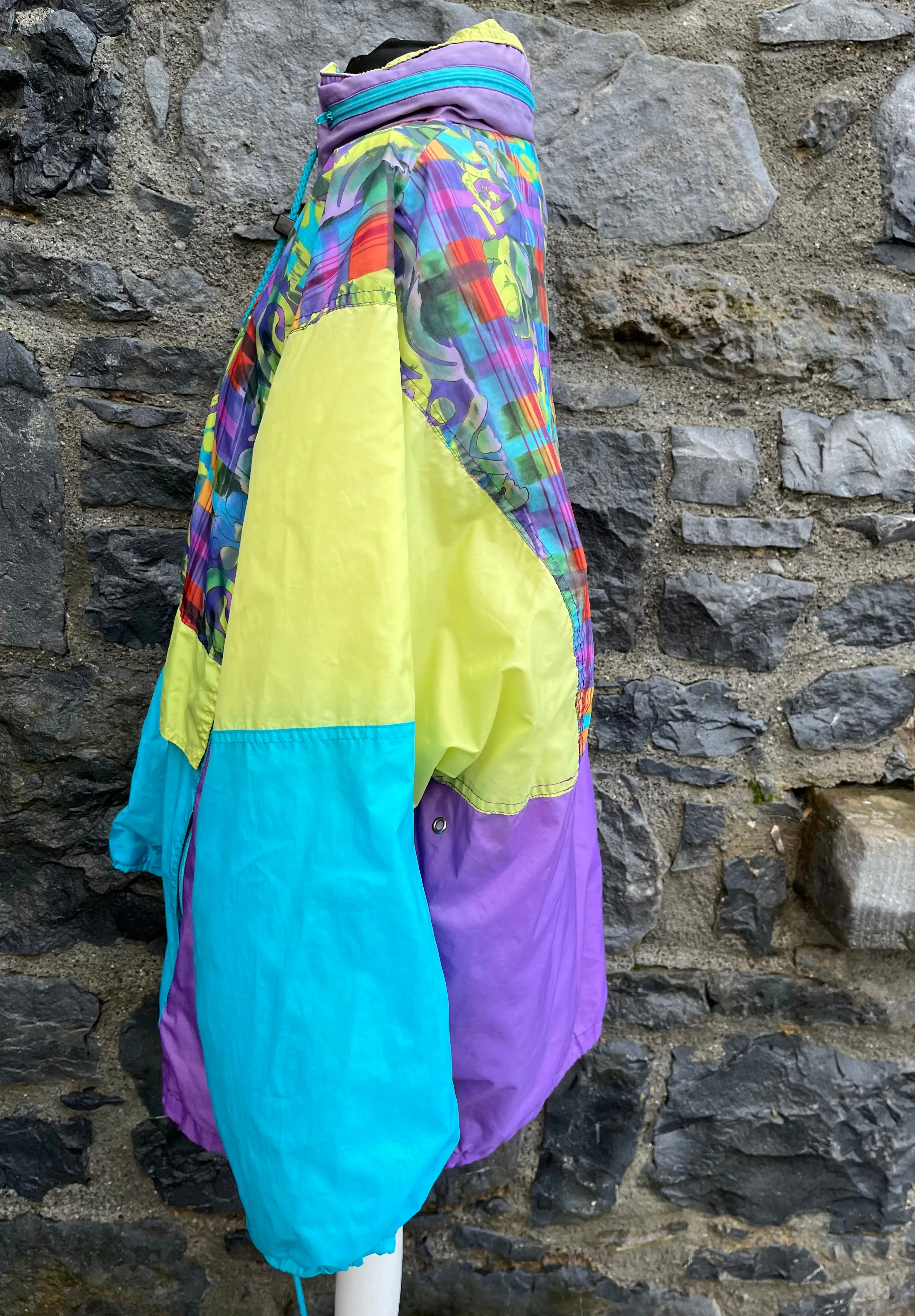 80s colourful shell jacket Large