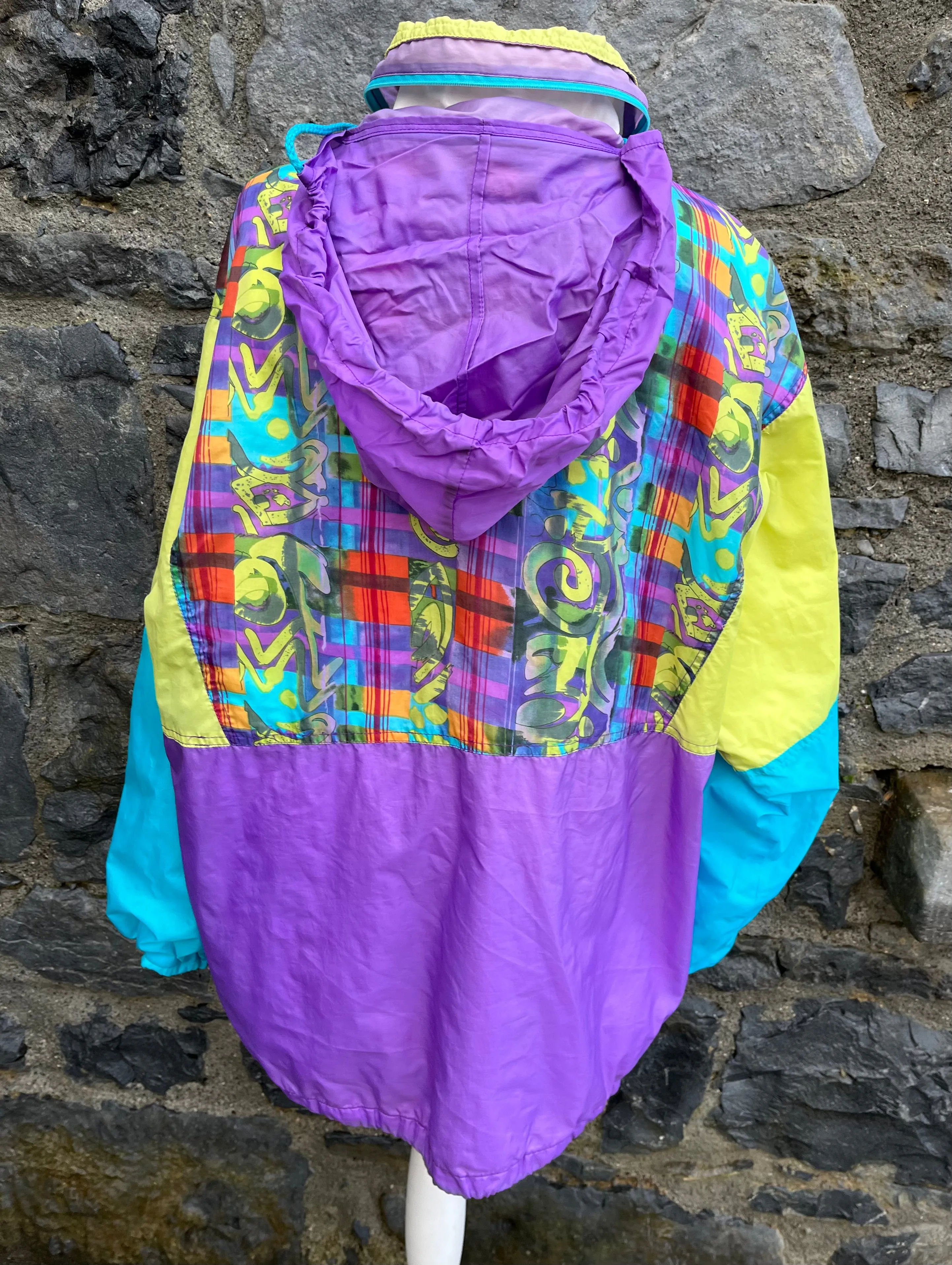 80s colourful shell jacket Large