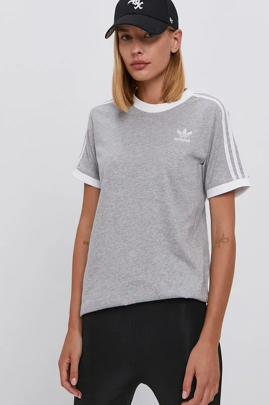 adidas Originals cotton t-shirt gray color