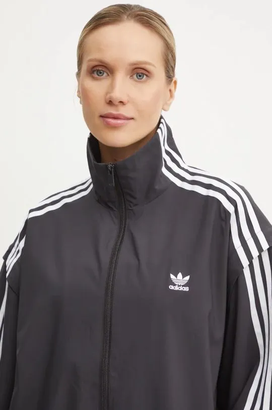 adidas Originals sweatshirt Oversized Zip Off Tracktop women's black color JM9251