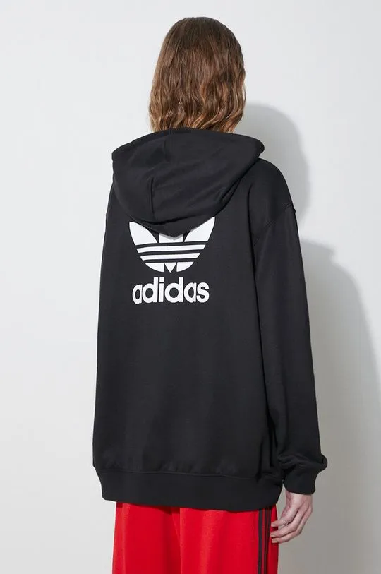 adidas Originals sweatshirt Trefoil Hoodie women's black color IU2409