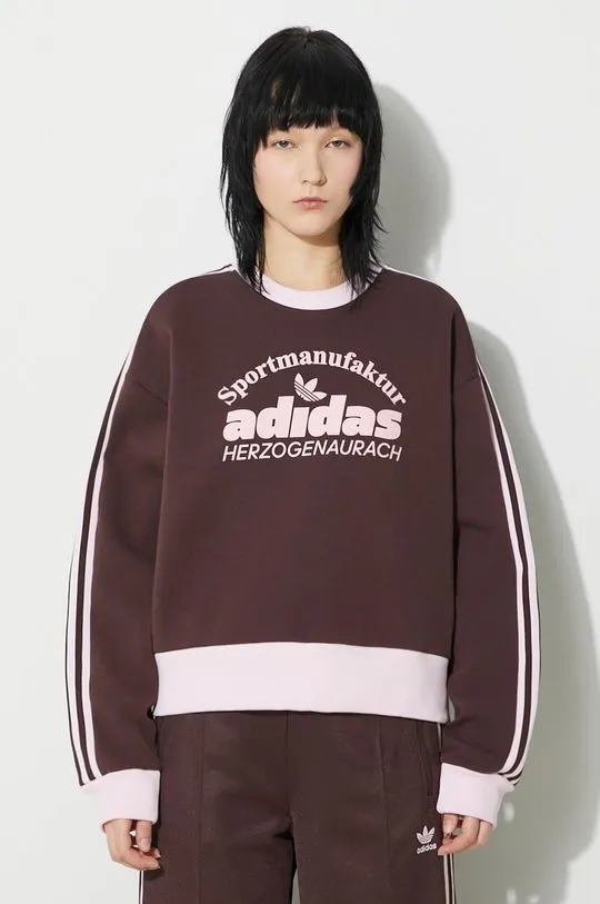 adidas Originals sweatshirt women's brown color