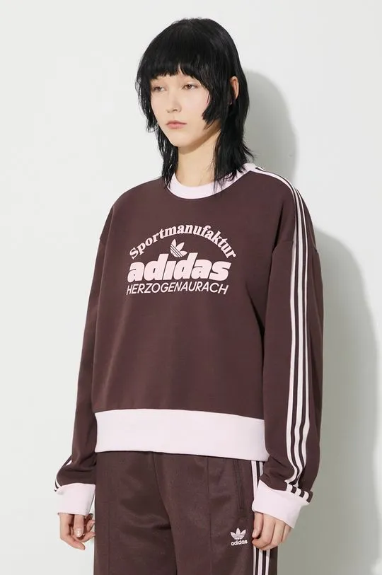 adidas Originals sweatshirt women's brown color