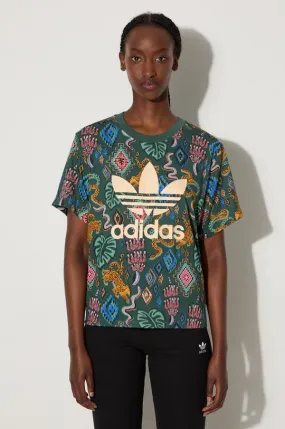 adidas Originals t-shirt X Farm Rio women’s green color IW0795