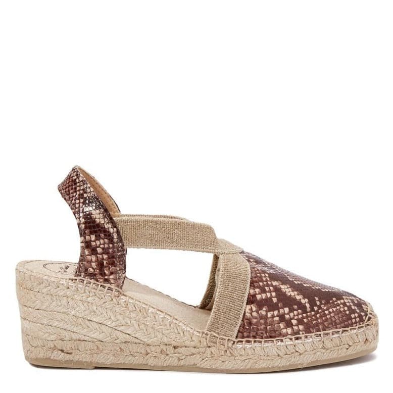 Animal Print Cotton Blend Wedge Espadrille for Women - Telva-PS