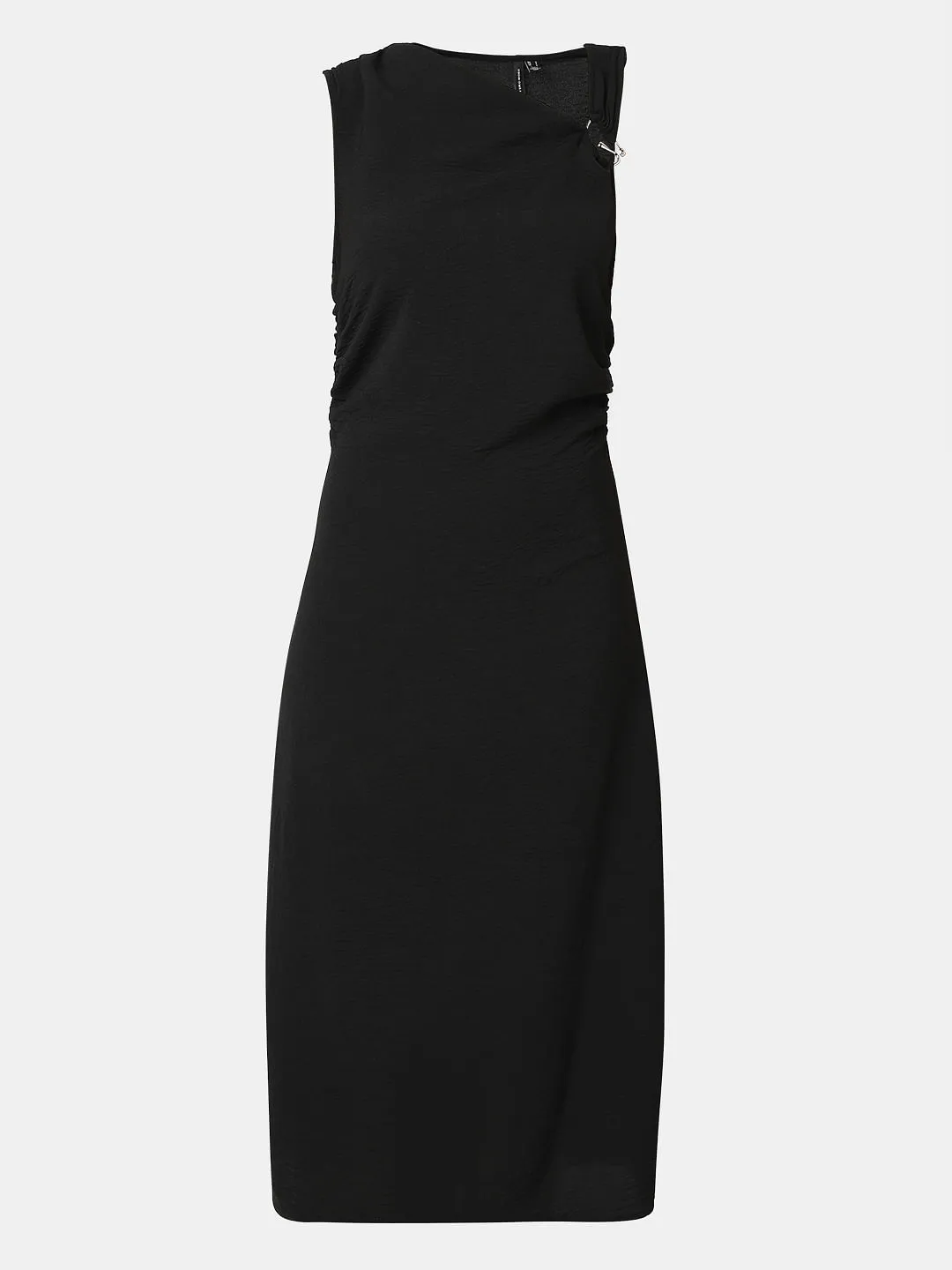 Black Asymmetric Midi Dress