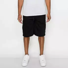 Black Cargo Fleece Shorts FL76