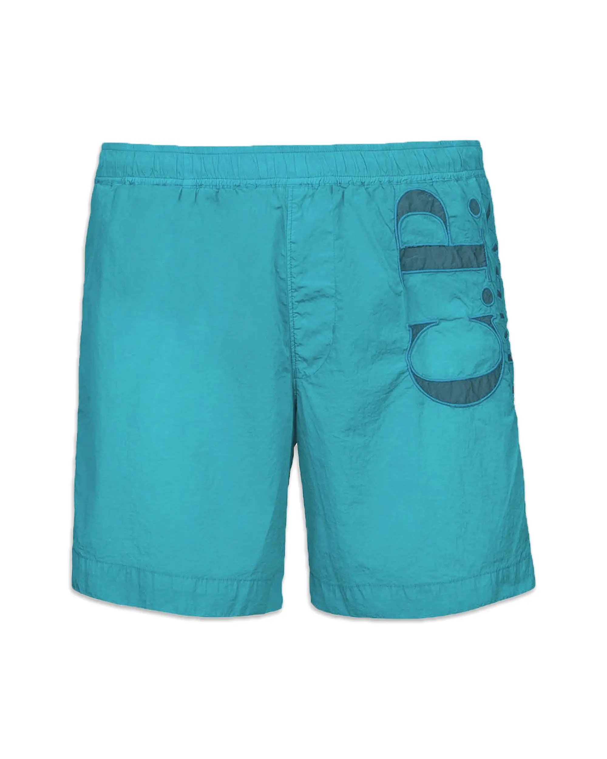 CP Company Eco-Chrome R Long Logo Swim Shorts Tile Blue