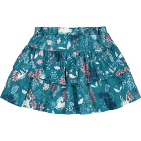 Deux par Deux Fairy Unicorn Print Flare Viscose Skirt, Turquoise