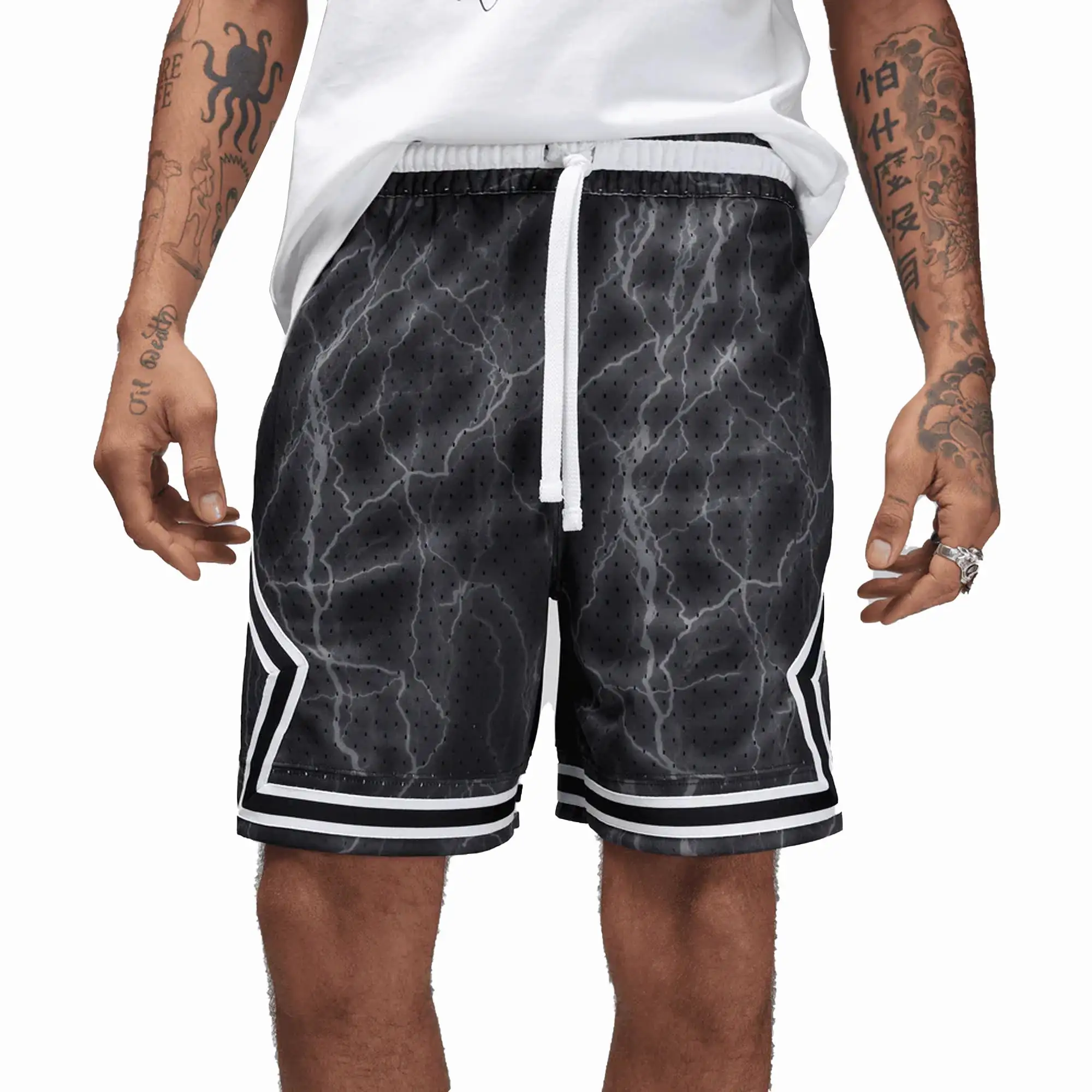 DRI-FIT SPORT DIAMOND SHORTS 'BLACK/WHITE/WHITE'