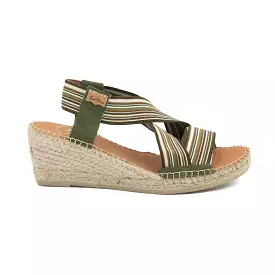 Elastic Fabric Wedge Espadrille for Women - Tina