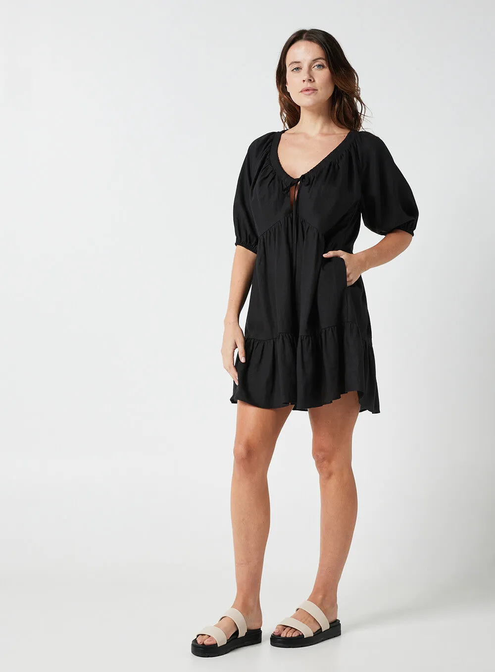 Eloise Smock Dress-Black