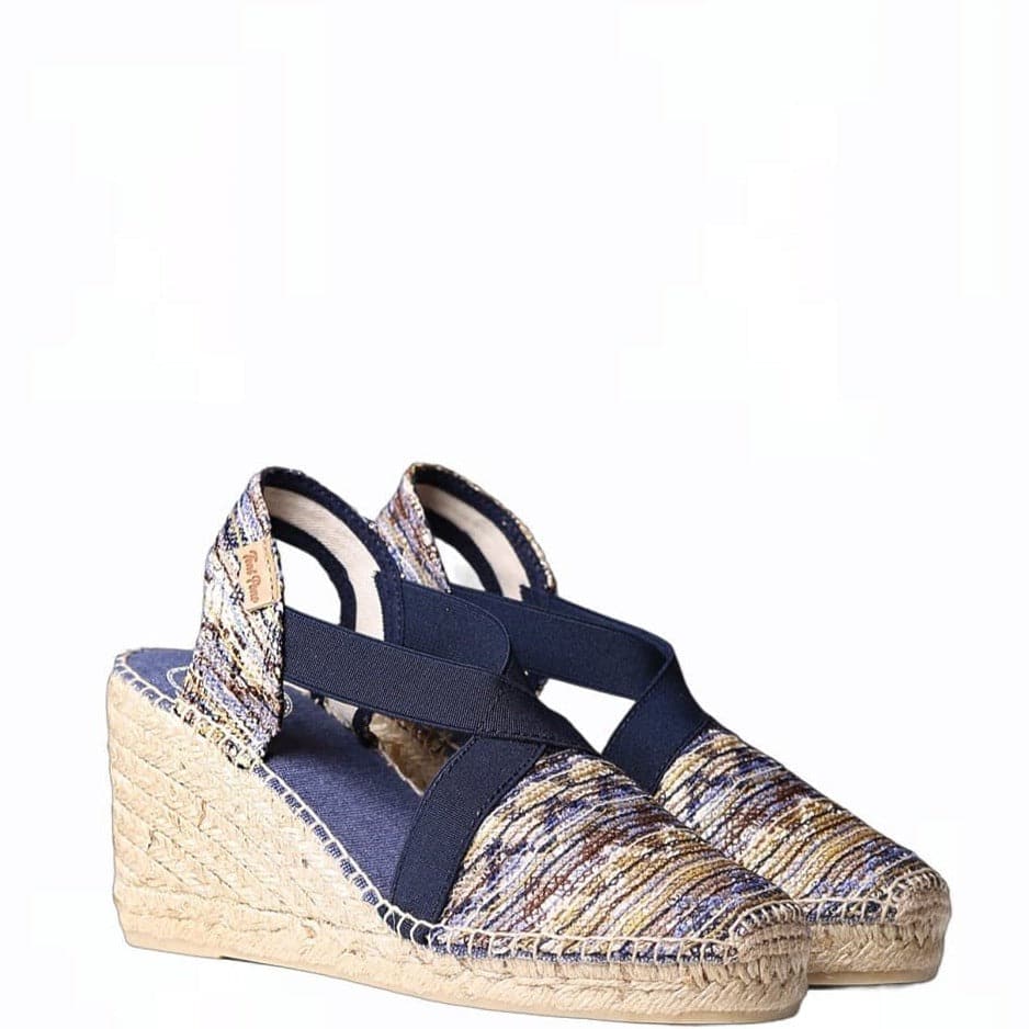 Embroidered Cotton Blend Wedge Espadrille for Women - Terra-7KT