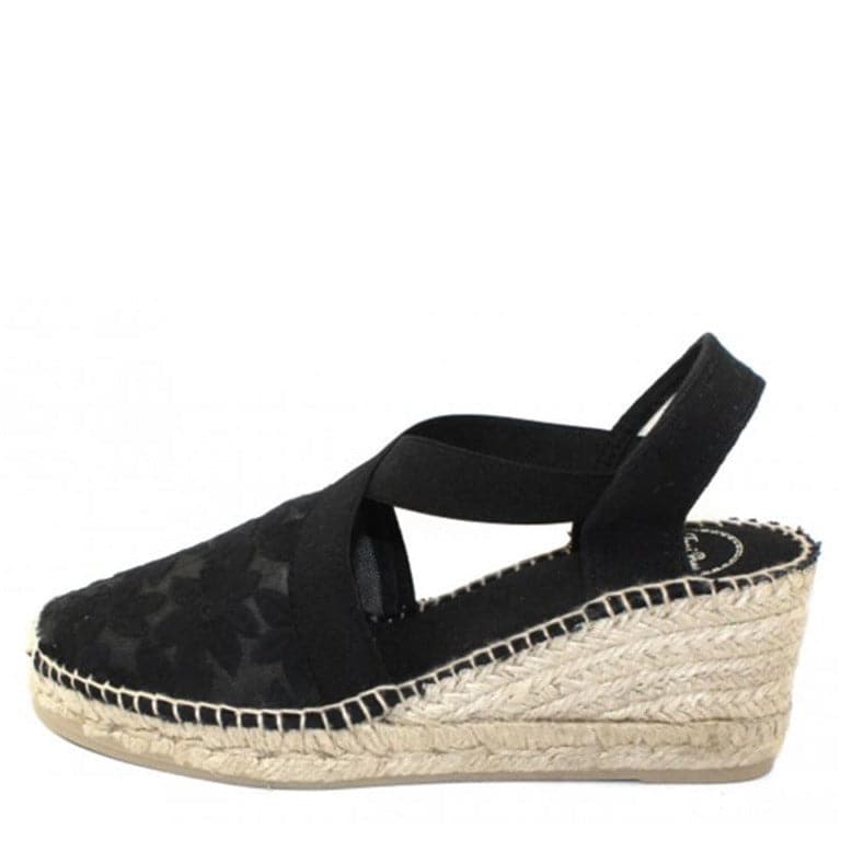 Embroidered Cotton Blend Wedge Espadrille for Women - Terra-F