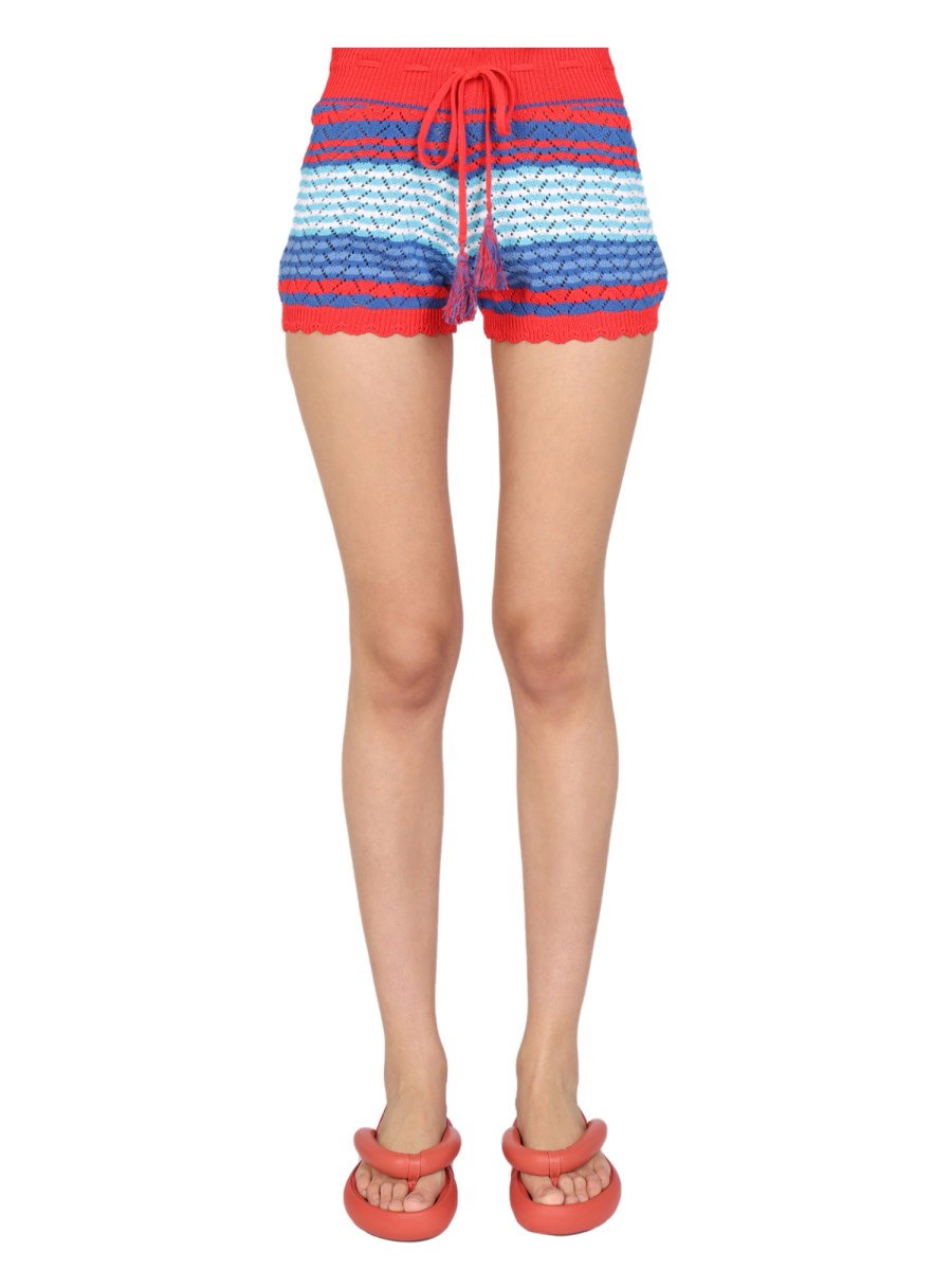 GALLO 1927    COTTON BLEND STRIPED PATTERN SHORTS