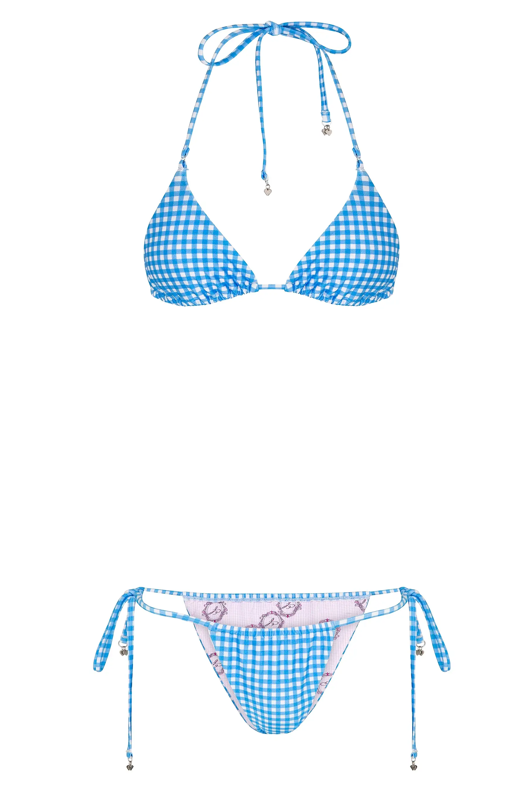 Gingham Triangle Bikini Top