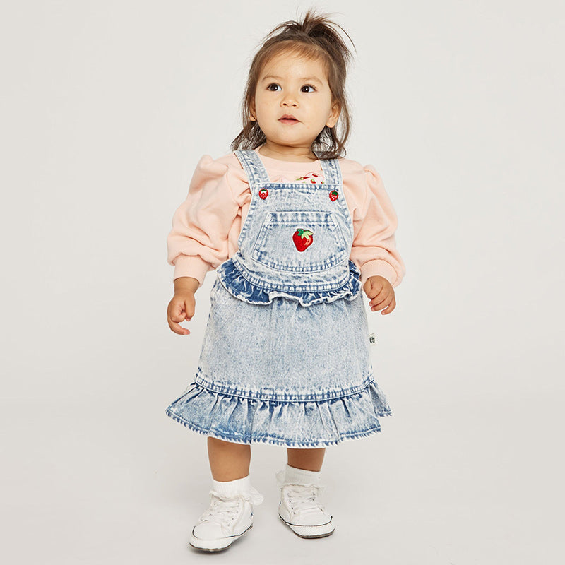 Goldie And Ace Denim Pinafore - Pippa Strawberry