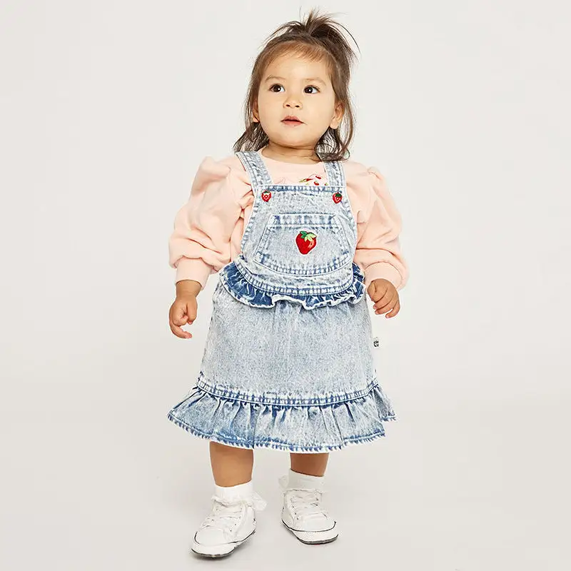 Goldie And Ace Denim Pinafore - Pippa Strawberry