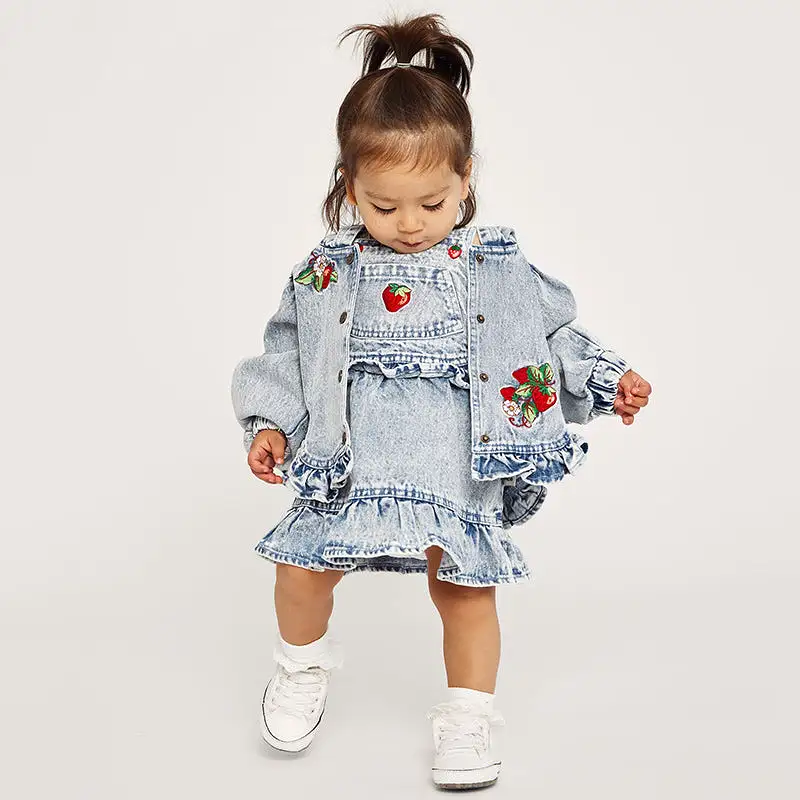 Goldie And Ace Denim Pinafore - Pippa Strawberry