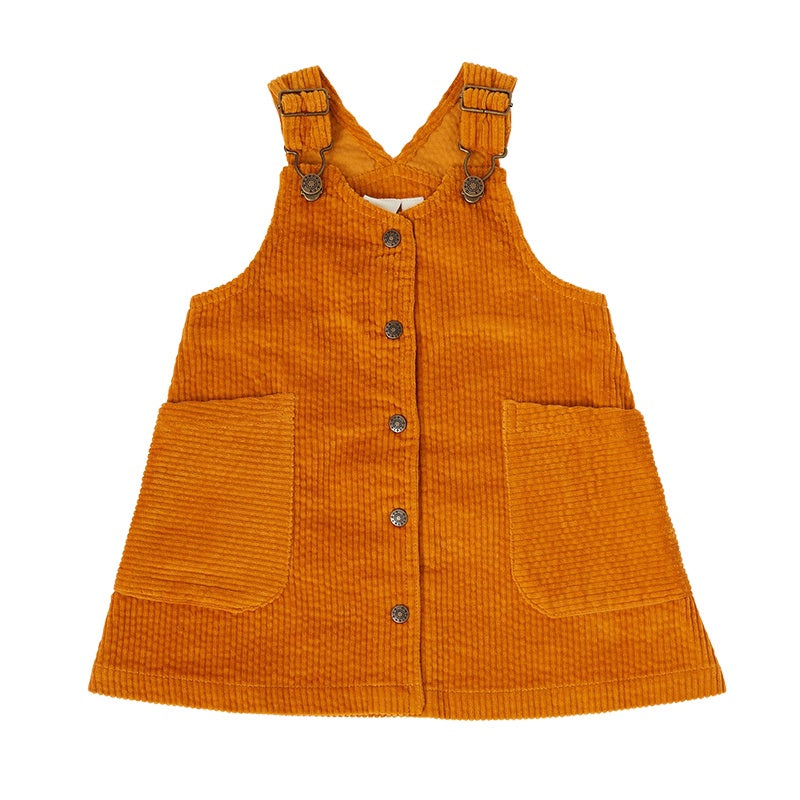 Goldie And Ace Polly Corduroy Pinafore - Golden