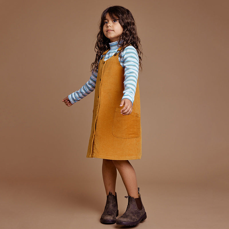 Goldie And Ace Polly Corduroy Pinafore - Golden