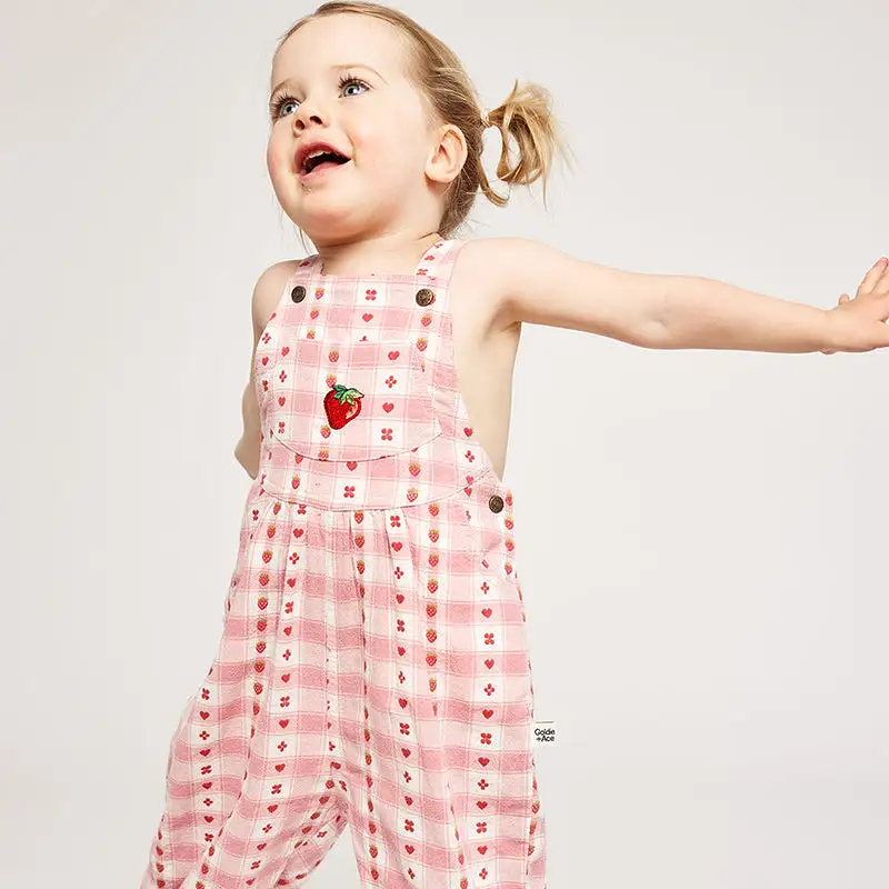 Goldie And Ace Vintage Overall - Berry Gingham