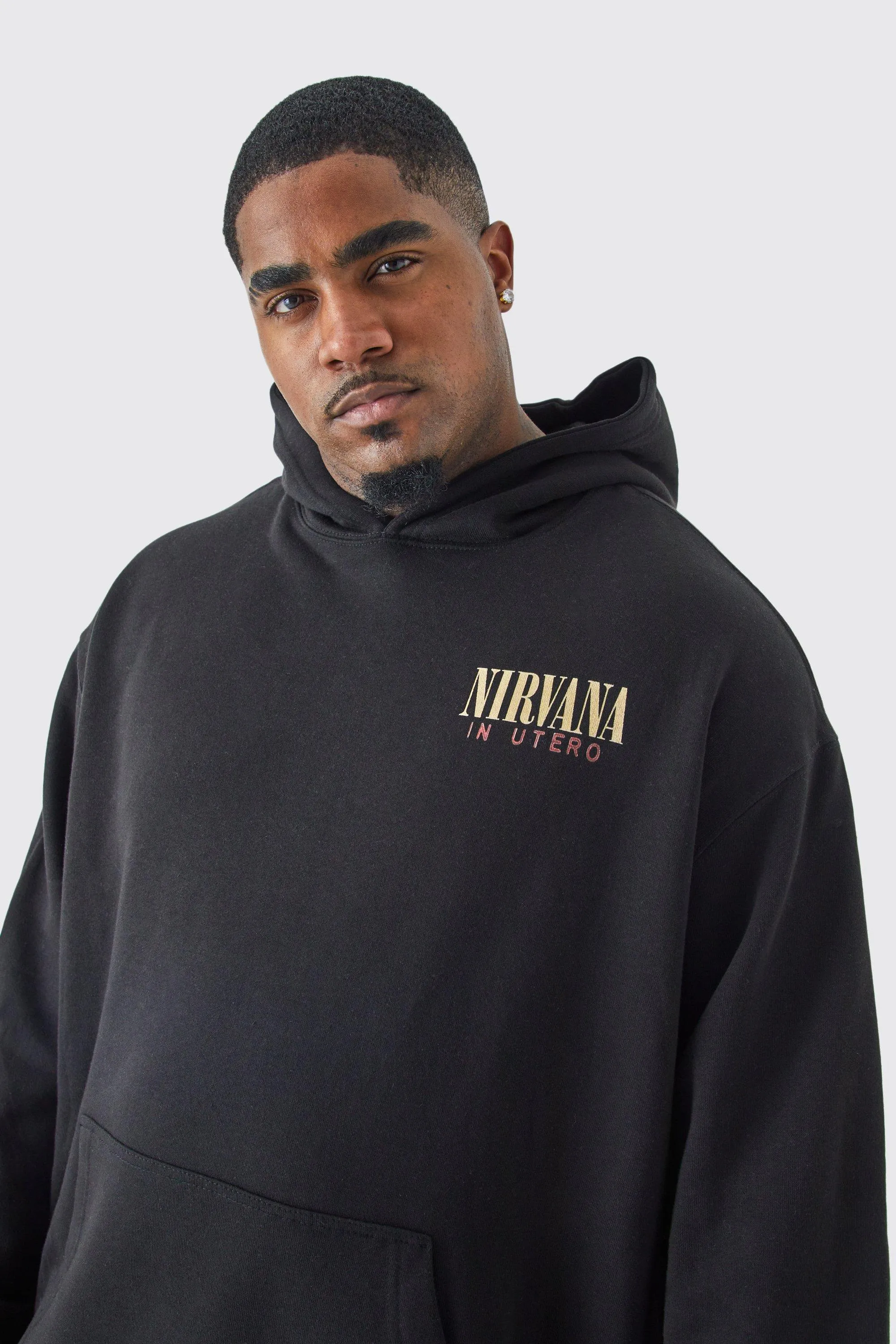 Hoodies & Sweatshirts | Plus Nirvana License Hoodie | boohooMAN