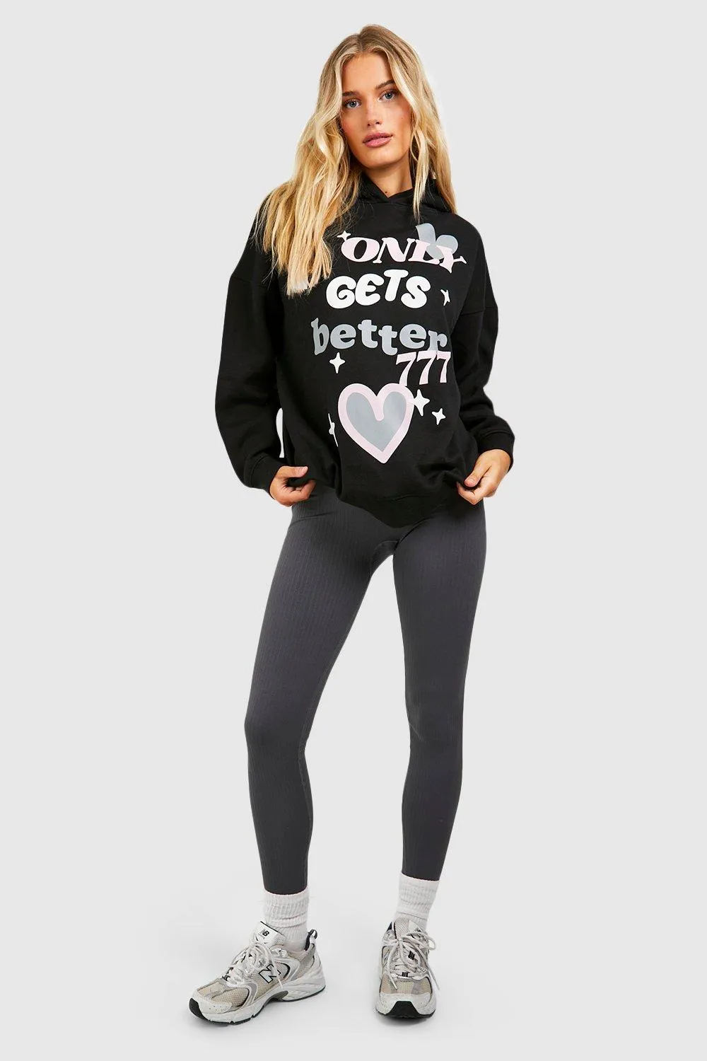 Hoodies & Sweatshirts | Puff Print Slogan Oversized Hoodie | boohoo