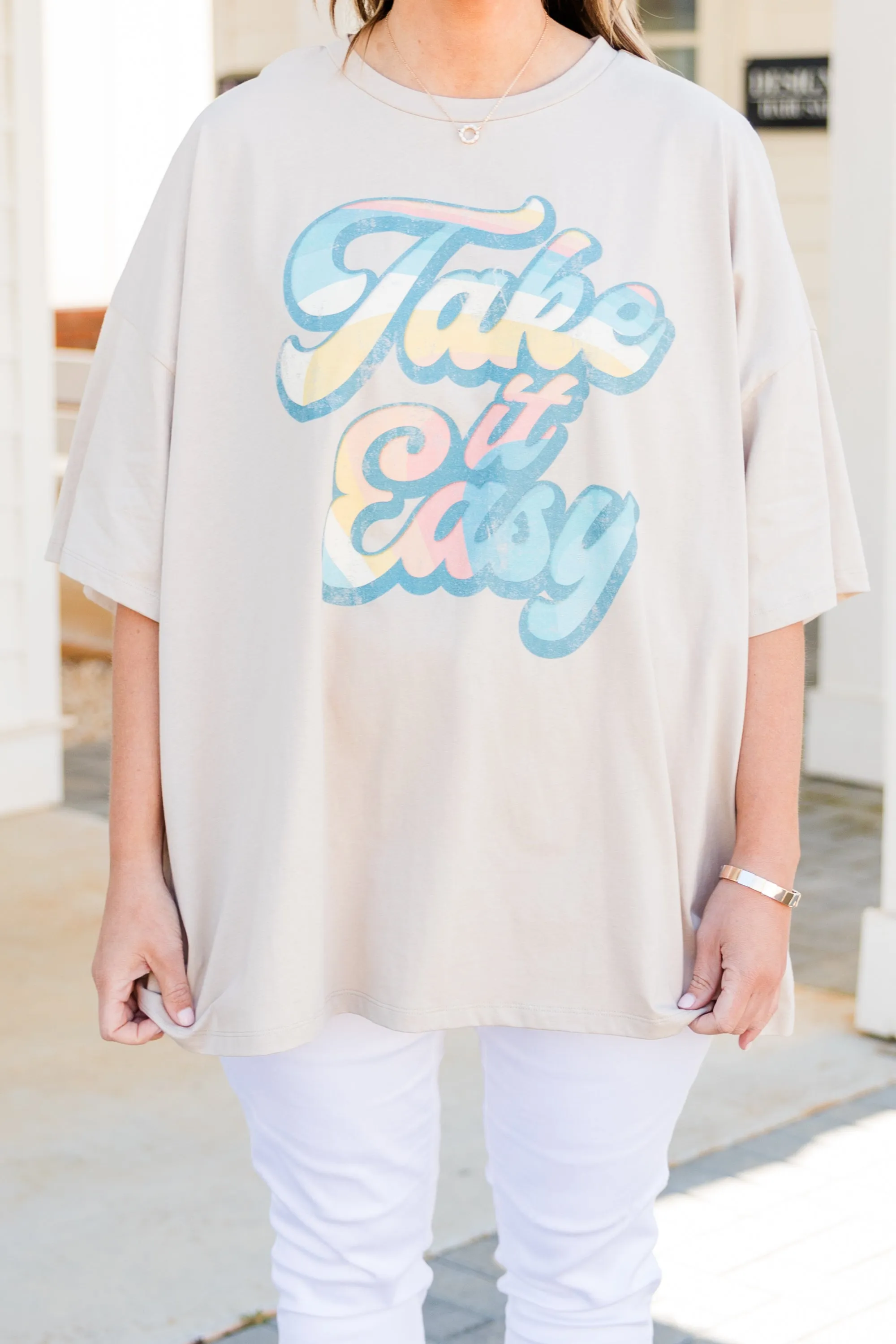 It's So Easy Boyfriend Tee, Light Mocha