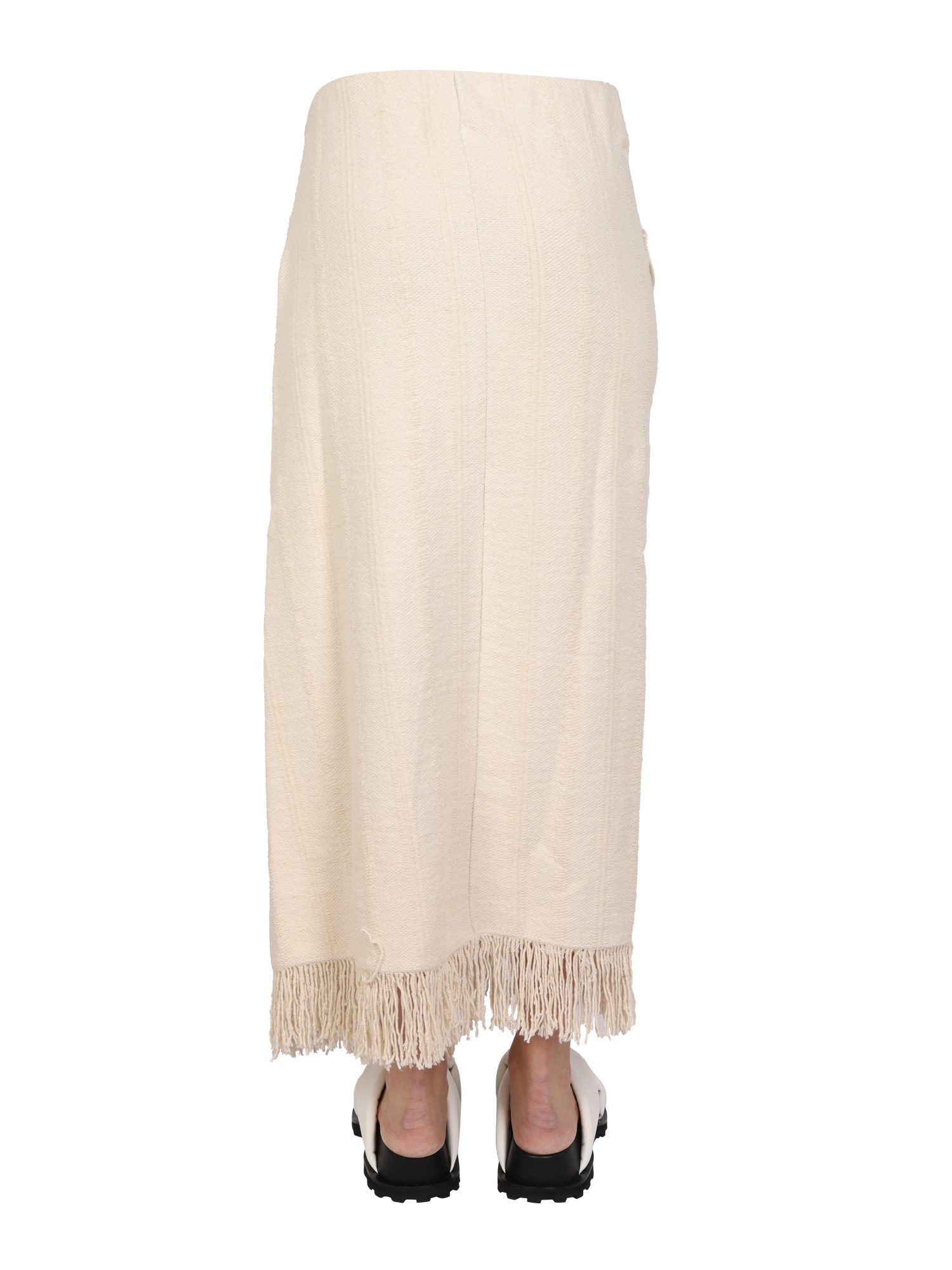 JIL SANDER    COTTON, LINEN BLEND WRAP SKIRT