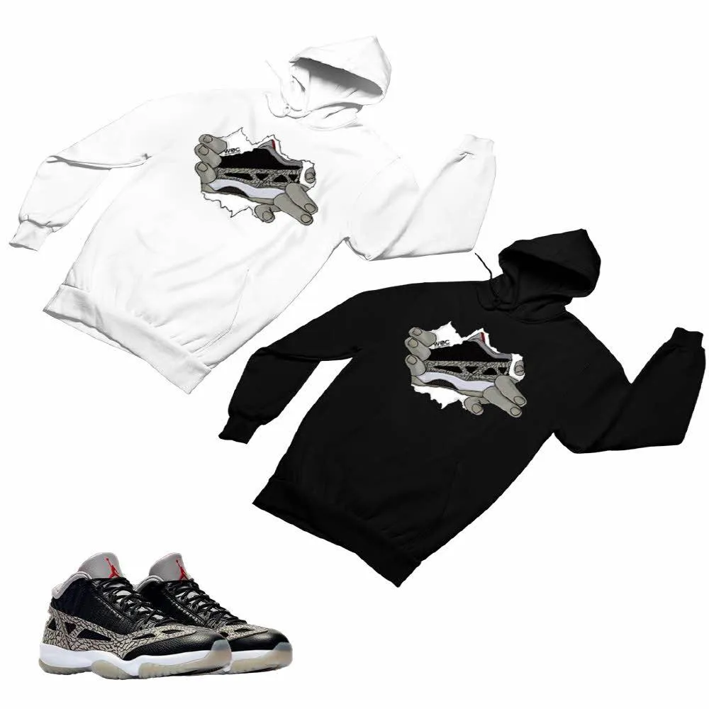 Jordan 11 Black Cement Matching Custom Designed HoodiesJD 11-5-8-23