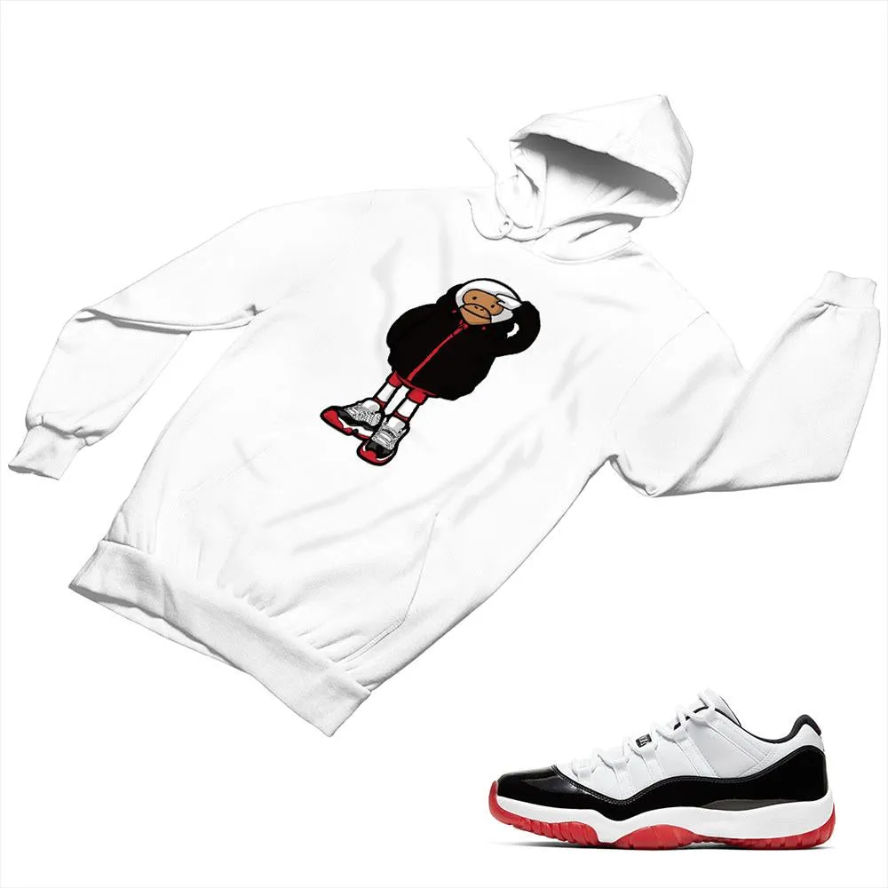 Jordan 11 White Bred Matching Custom Designed Hoodies JD 11-5-7-10