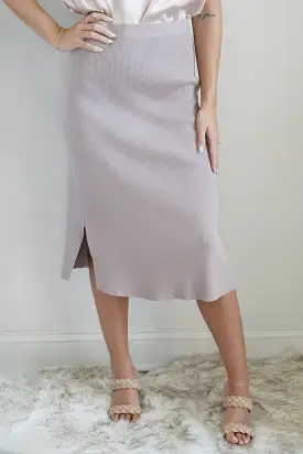 Lorelai Lavender Midi Knit Skirt