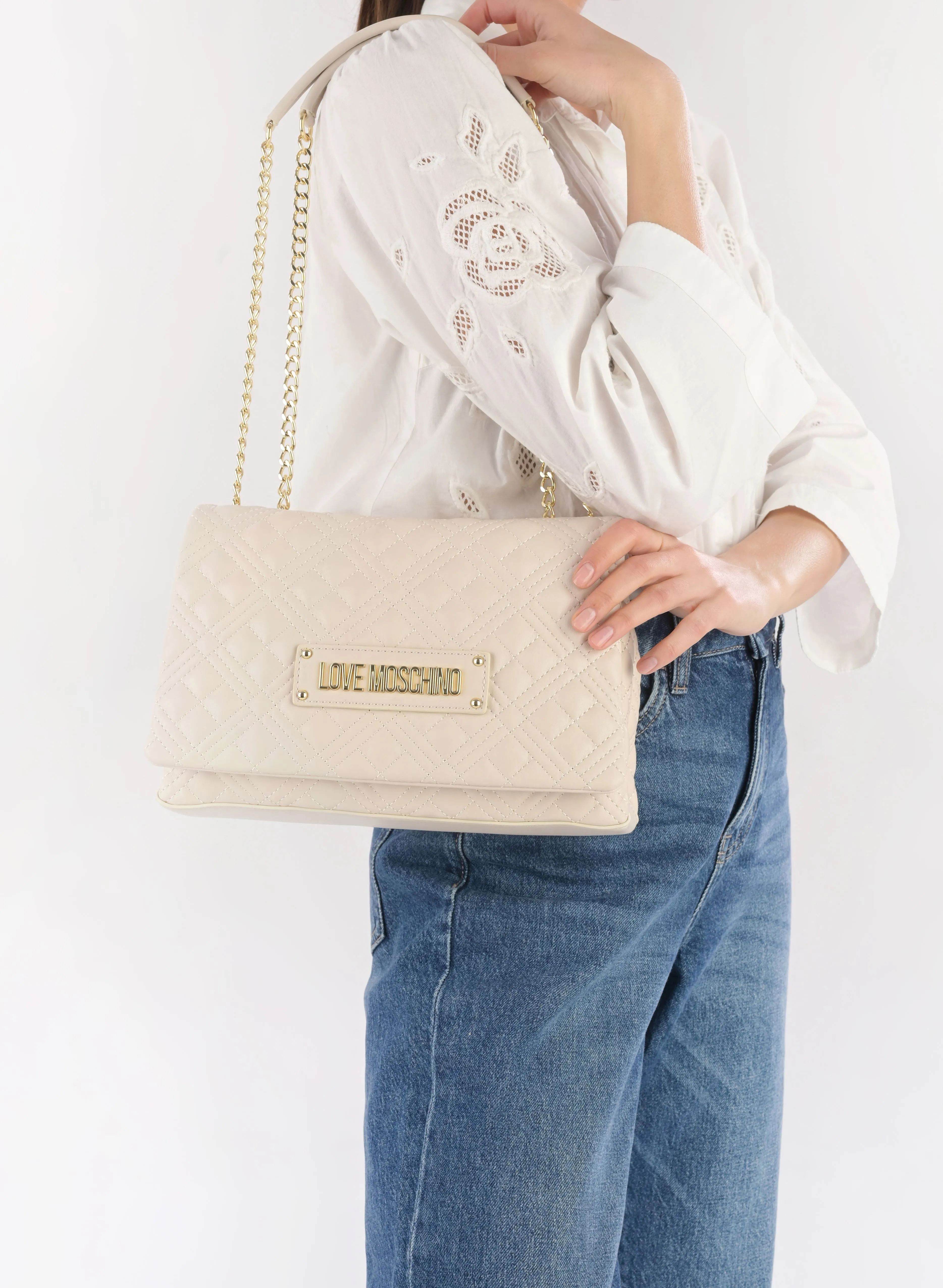 Love MoschinoQuilted Bag JC4230PP0I - Beige