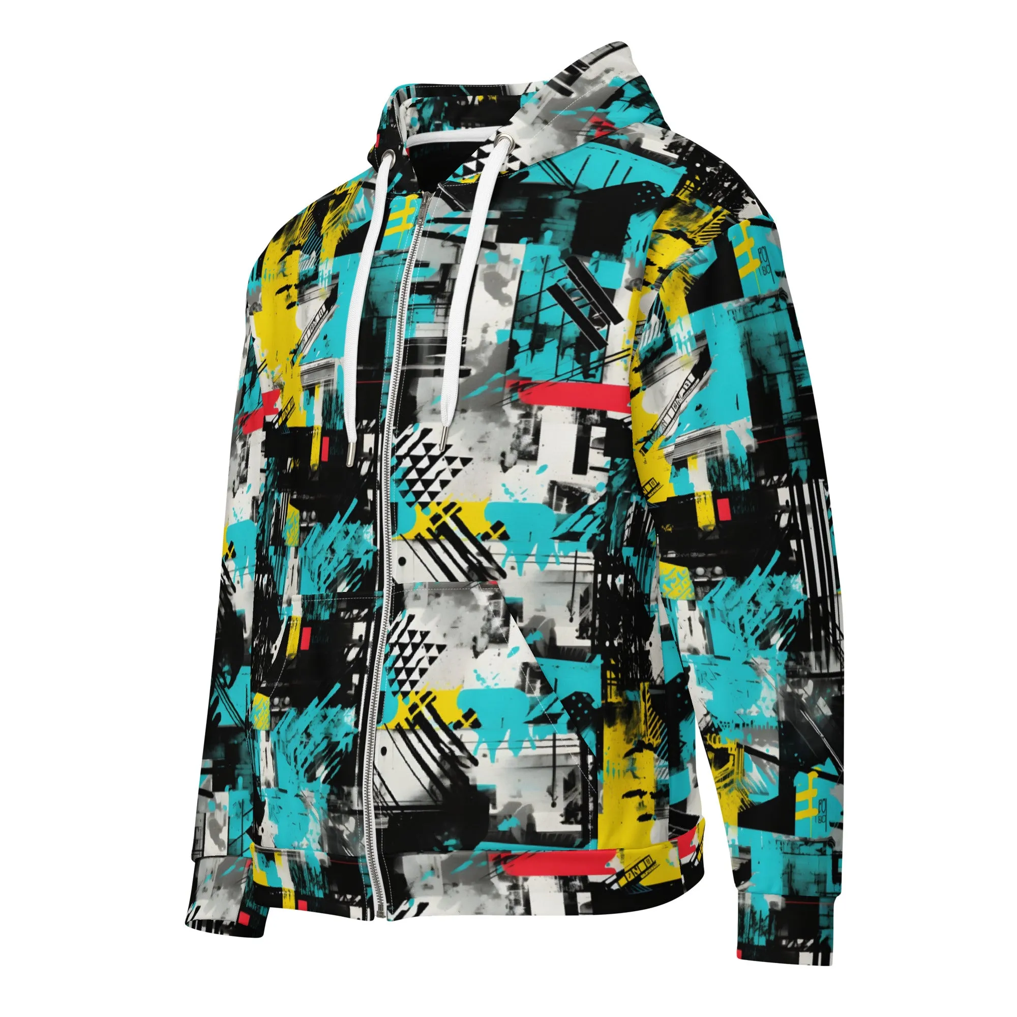 Mens Zip Hoodie - Tropical Thunder 001