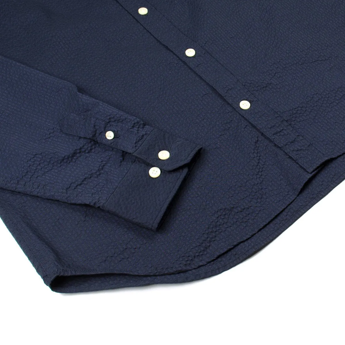 Norse Projects - Osvald Seersucker Shirt - Dark Navy