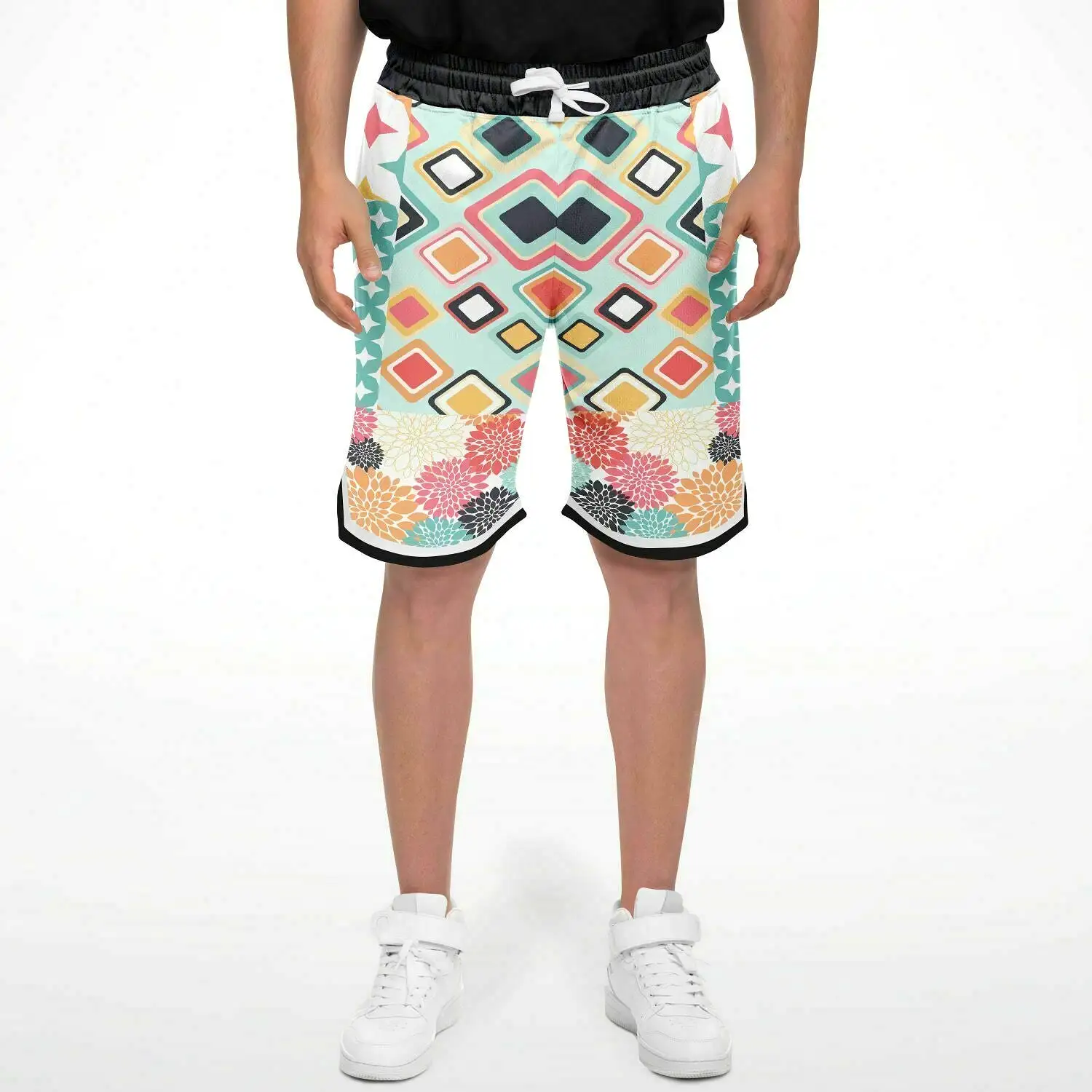 Old Miami Yellow Patchwork Basketball Shorts