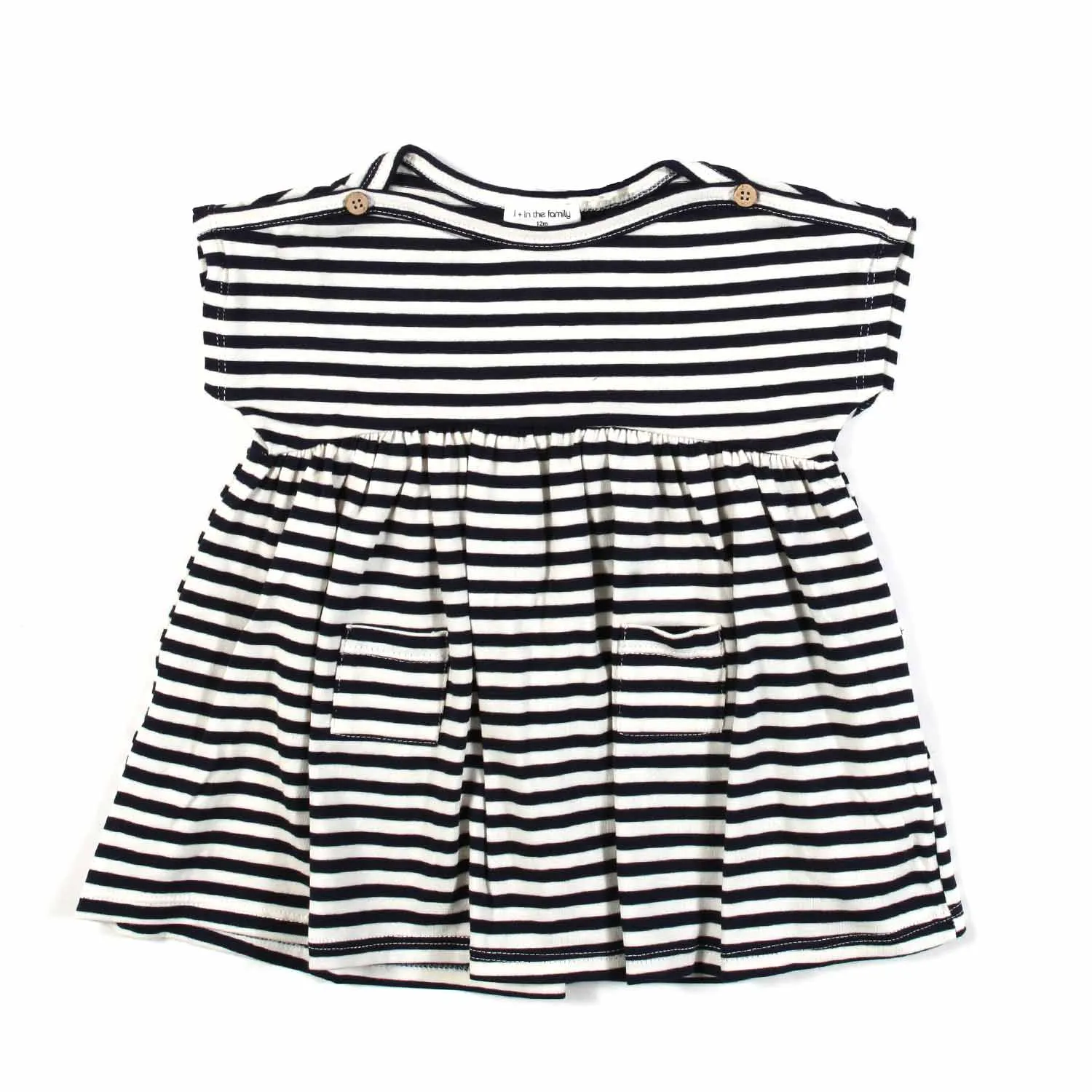 One More In The Family Lia Midnight Blue And White Striped Mini Dress