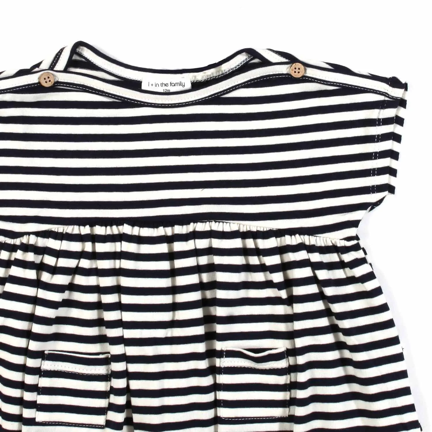 One More In The Family Lia Midnight Blue And White Striped Mini Dress