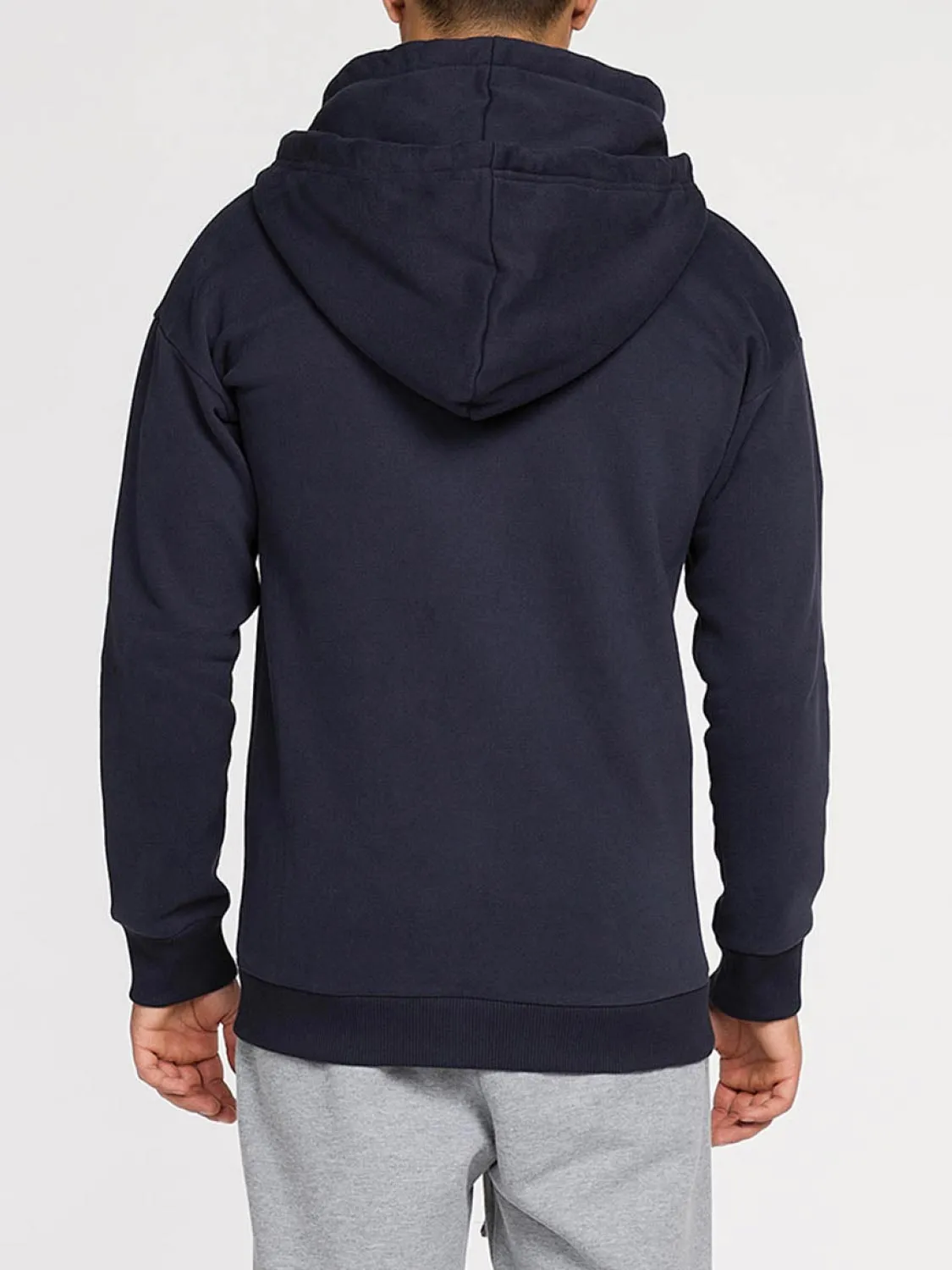 Organic Cotton Double Hooded Zip Up Navy Blue