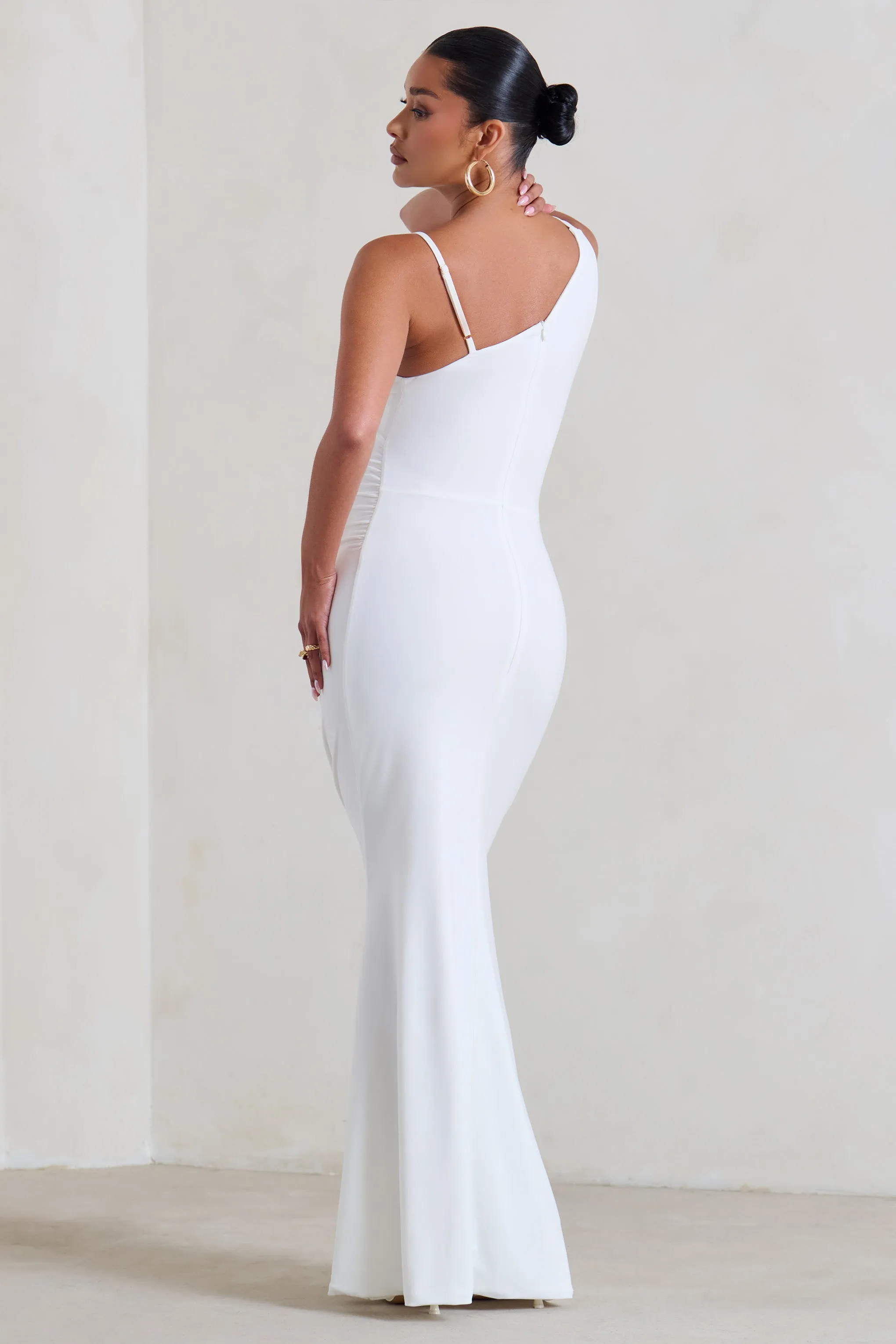 Phantasy | White Maternity Cowl Neck Maxi Dress