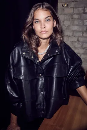 Phoebe Leather Box Jacket | Lderjakke fra Co'couture