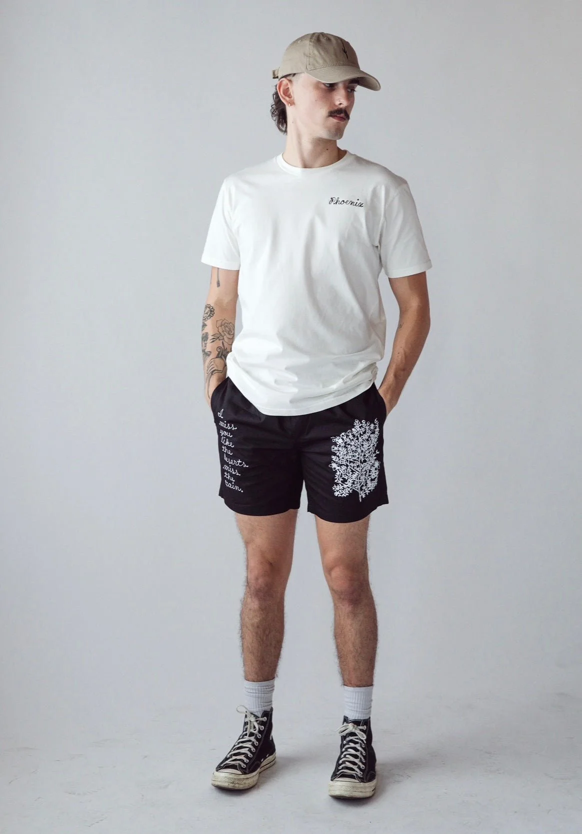 PHX GEN Desert Shorts - Miss The Rain Chainstitch - Black