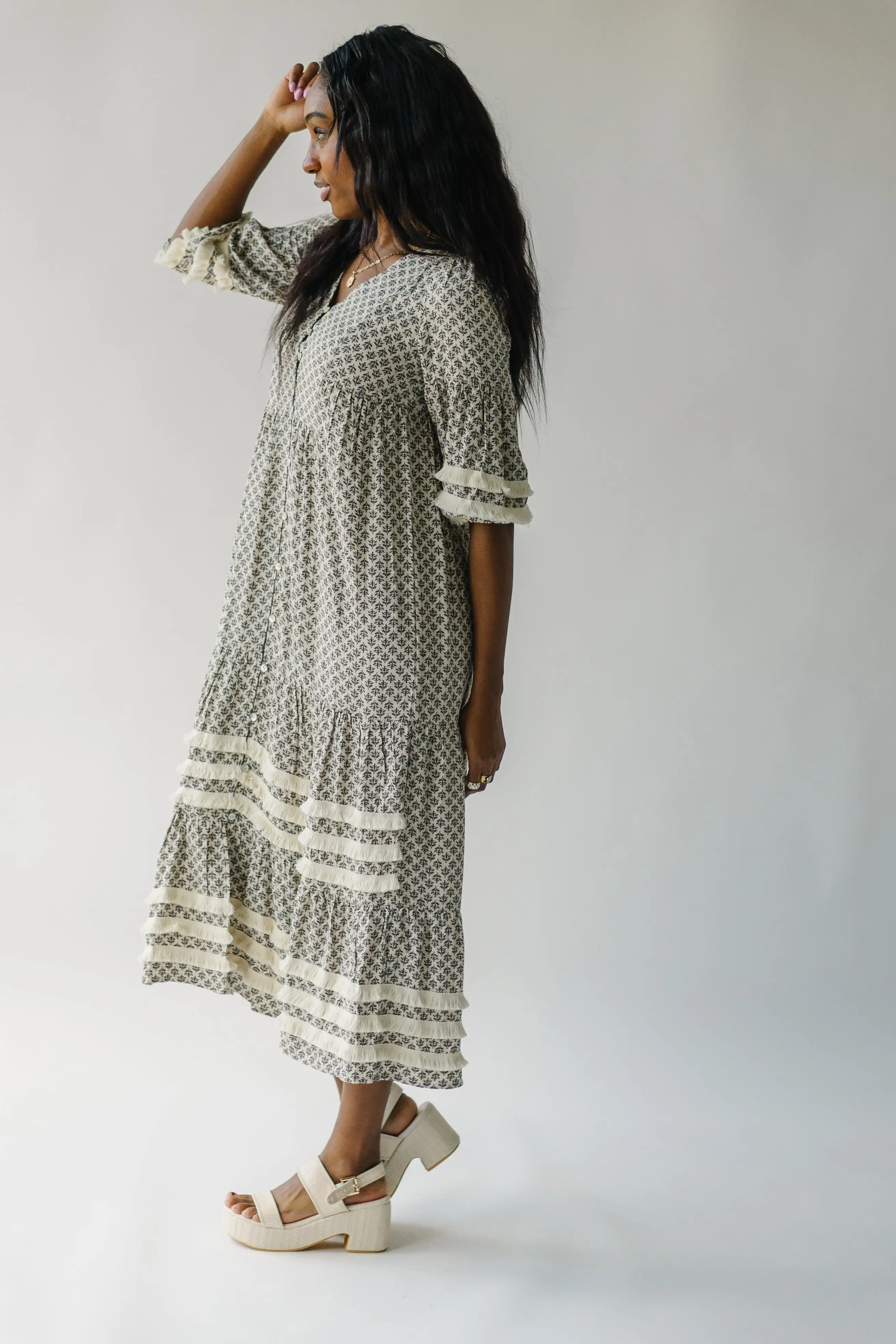 Piper & Scoot: The Soho Fringe Maxi Dress in Cream