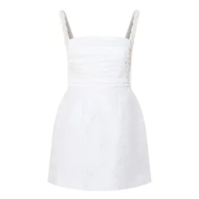 REBECCA VALLANCE Esther Jacquard Mini Dress - Ivory