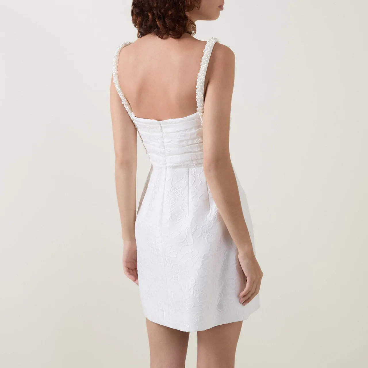 REBECCA VALLANCE Esther Jacquard Mini Dress - Ivory