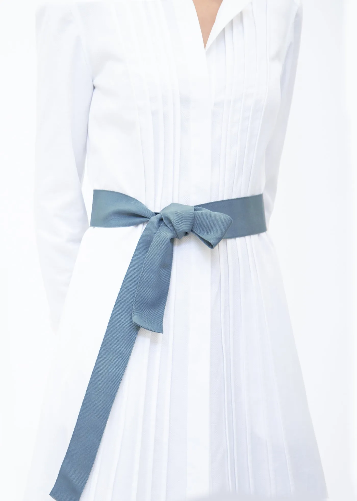 Ribbon Belt, Wide - Light Blue