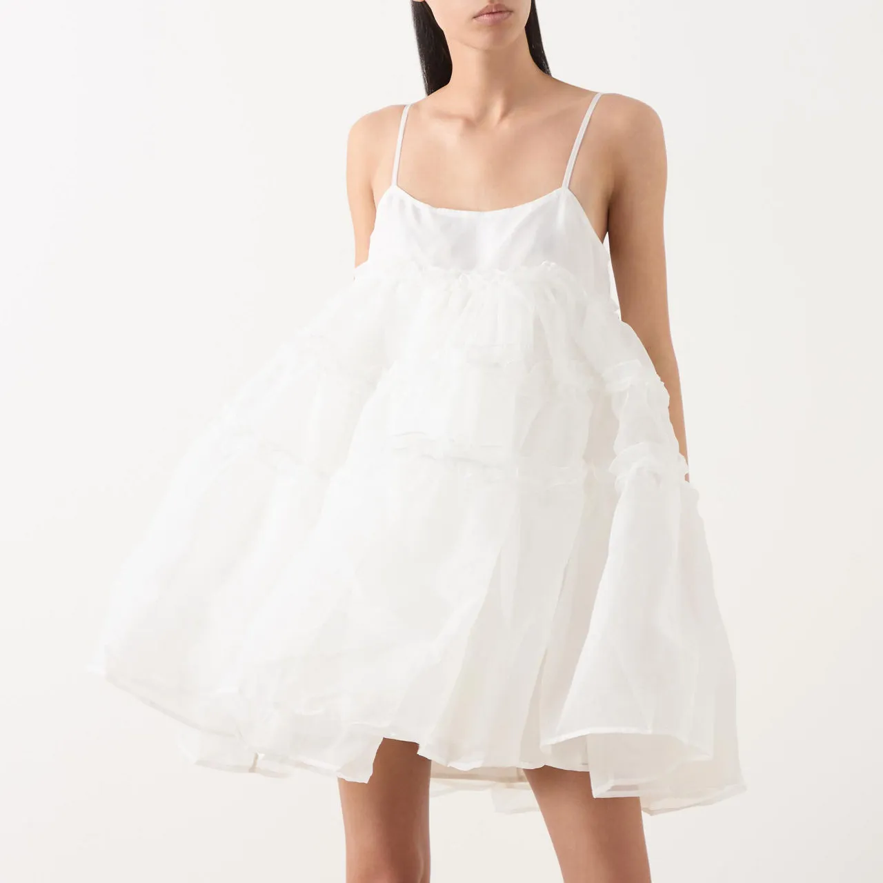 SISTER JANE Breeze Organza Mini Babydoll Dress - White