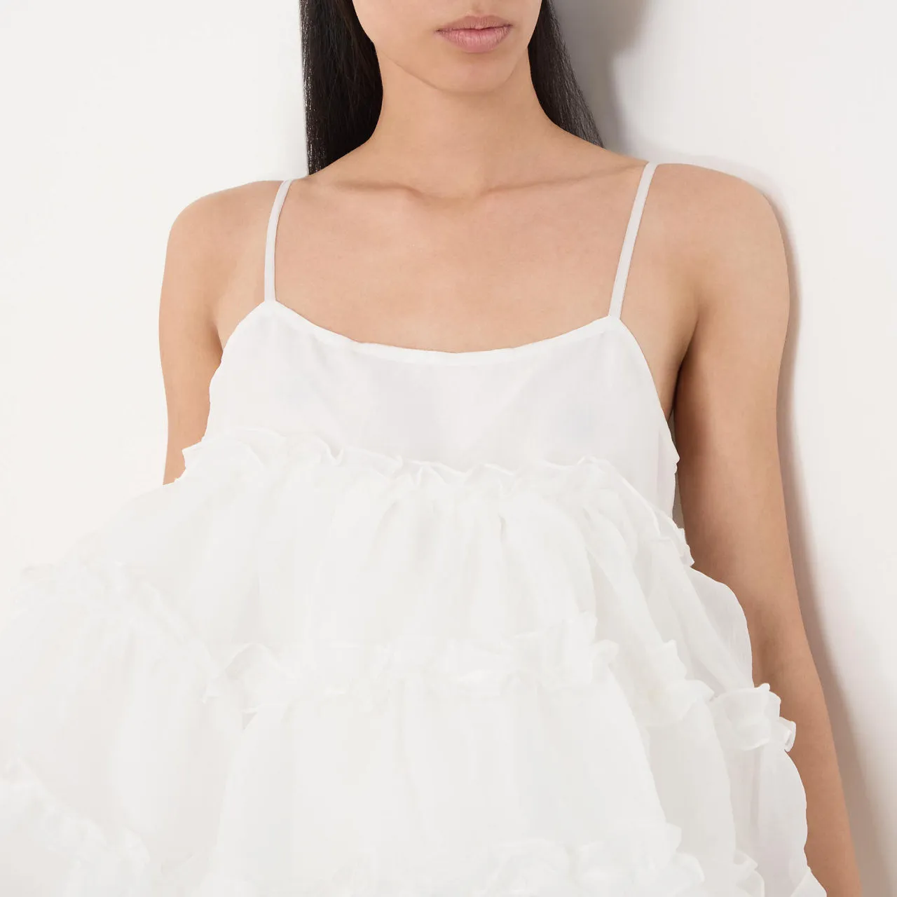 SISTER JANE Breeze Organza Mini Babydoll Dress - White